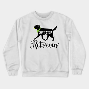 Black Lab Pattern in Green Black Labs with Hearts Dog Patterns Crewneck Sweatshirt